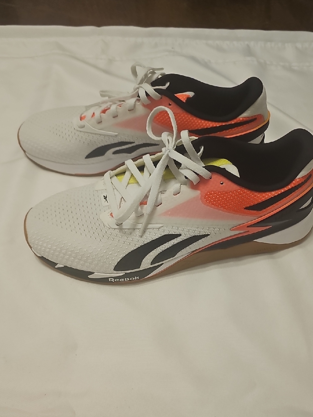 Reebok White Black Orange Athletic Shoes